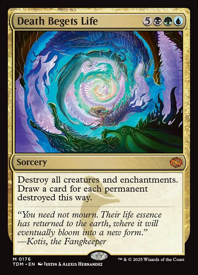 2025 Tarkir: Dragonstorm Death Begets Life #176 mythic card image