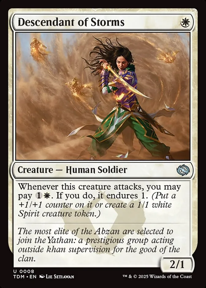 2025 Tarkir: Dragonstorm Descendant of Storms uncommon #8 uncommon card image