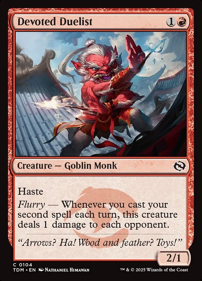 2025 Tarkir: Dragonstorm Devoted Duelist common #104 common card image