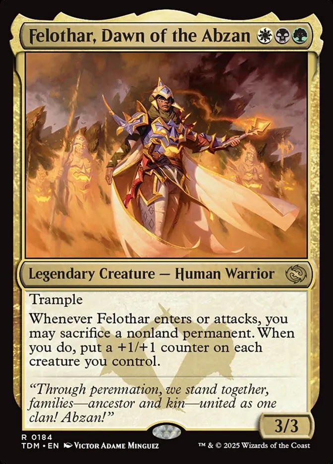 2025 Tarkir: Dragonstorm Felothar, Dawn of the Abzan #184 rare card image
