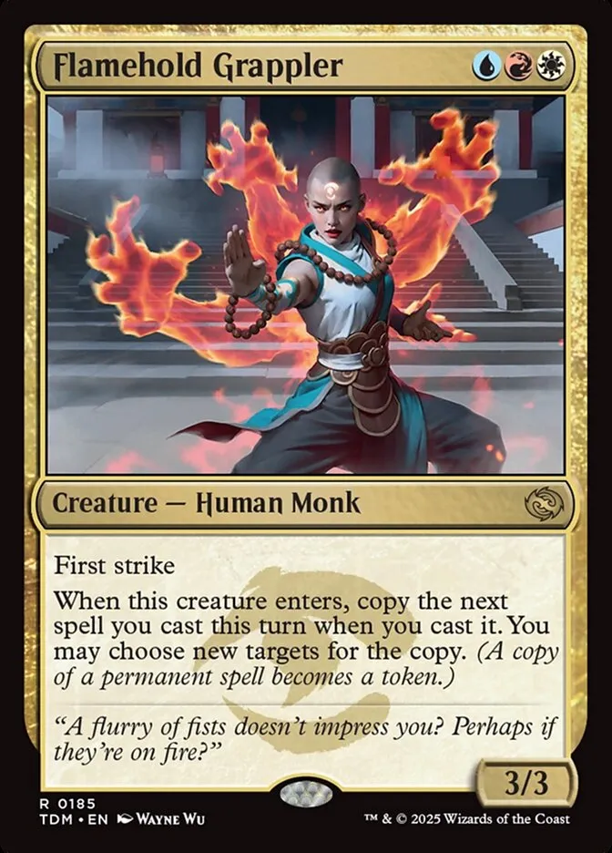 2025 Tarkir: Dragonstorm Flamehold Grappler #185 rare card image