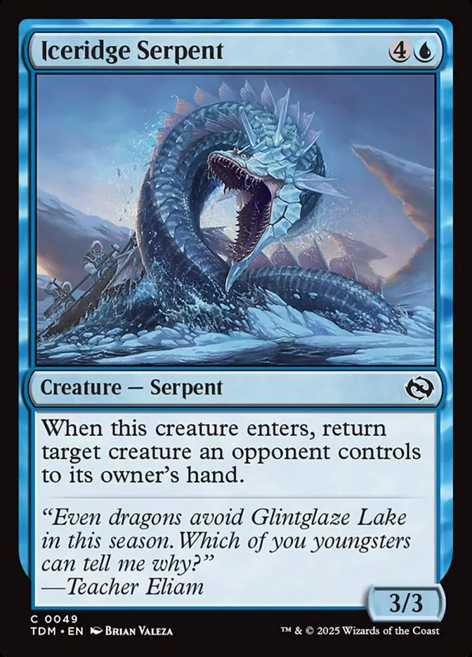 2025 Tarkir: Dragonstorm Iceridge Serpent common #49 common card image