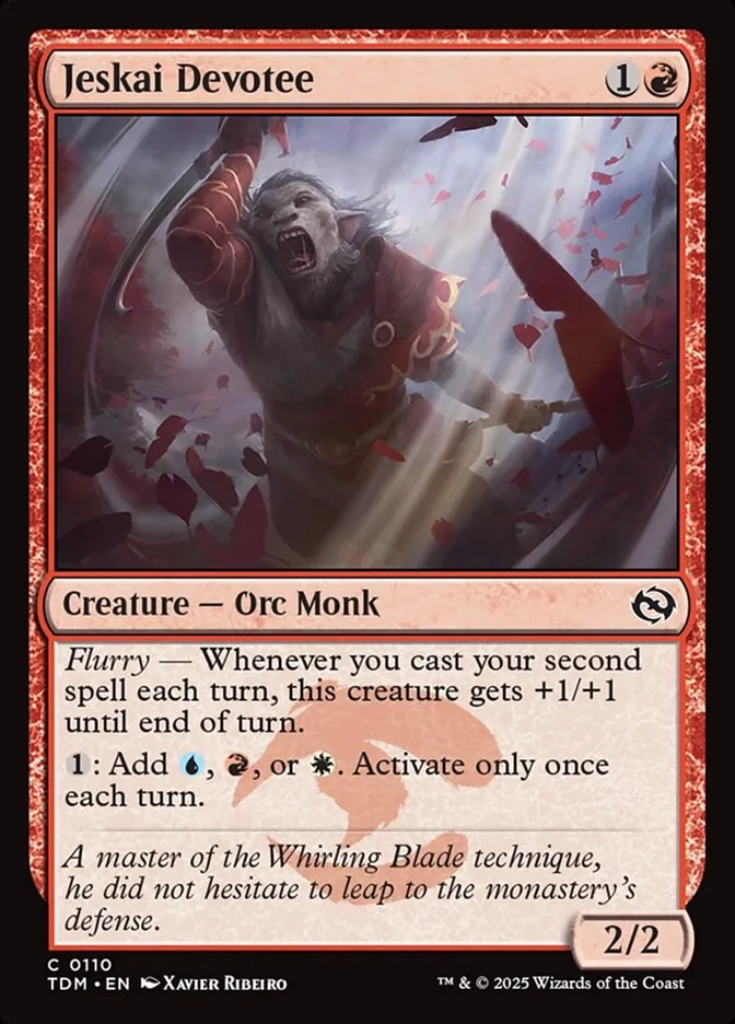 2025 Tarkir: Dragonstorm Jeskai Devotee common #110 common card image