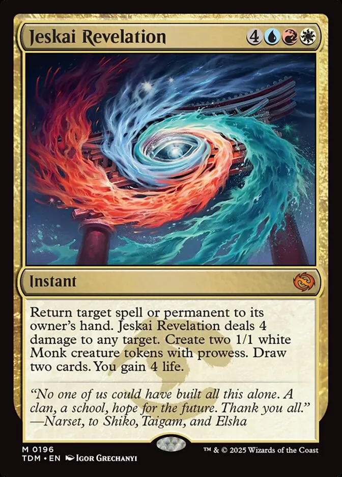 2025 Tarkir: Dragonstorm Jeskai Revelation #196 mythic card image