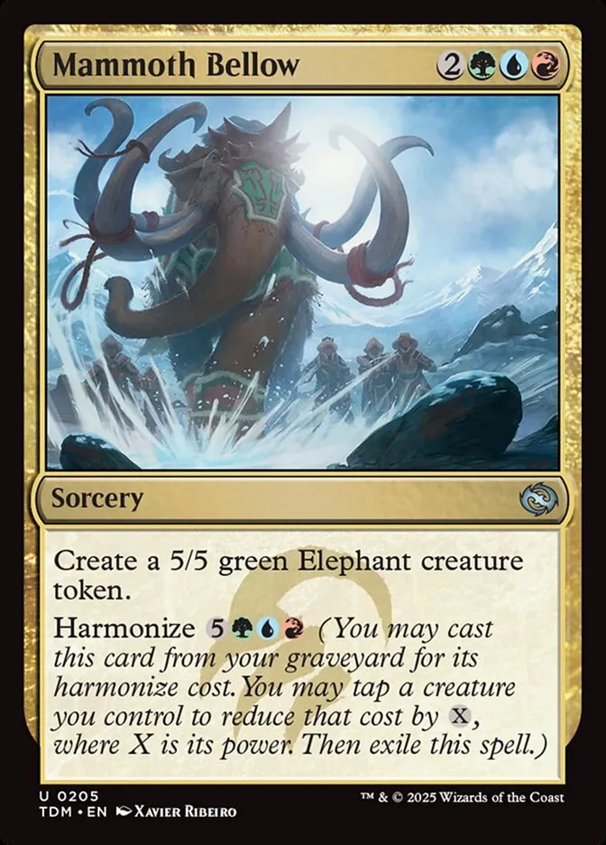 2025 Tarkir: Dragonstorm Mammoth Bellow #205 uncommon card image