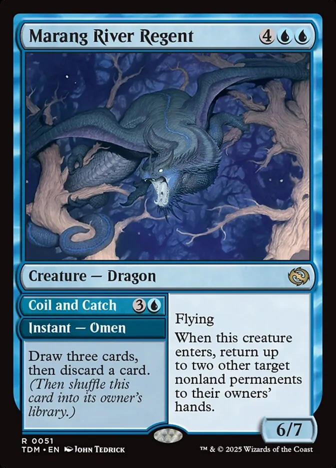 2025 Tarkir: Dragonstorm Marang River Regent // Coil and Catch rare #51 rare card image