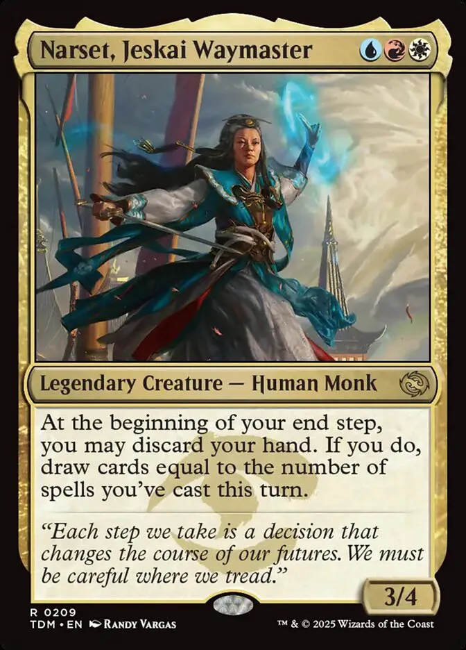 2025 Tarkir: Dragonstorm Narset, Jeskai Waymaster #209 rare card image