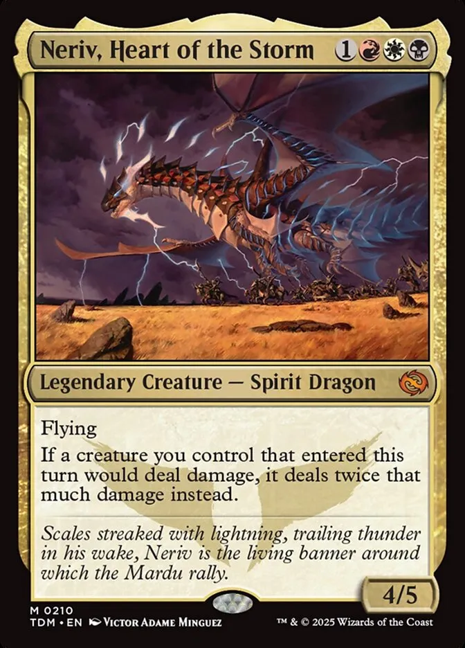 2025 Tarkir: Dragonstorm Neriv, Heart of the Storm #210 mythic card image
