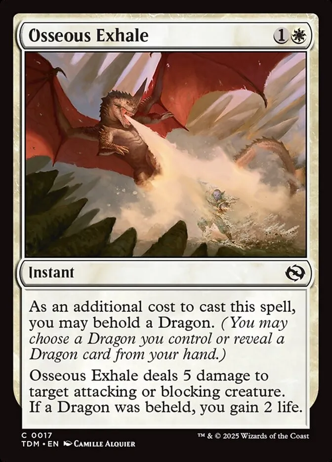 2025 Tarkir: Dragonstorm Osseous Exhale common #17 common card image
