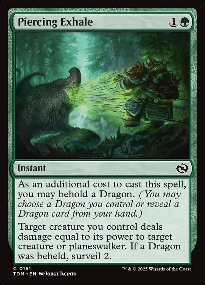 2025 Tarkir: Dragonstorm Piercing Exhale #151 common card image