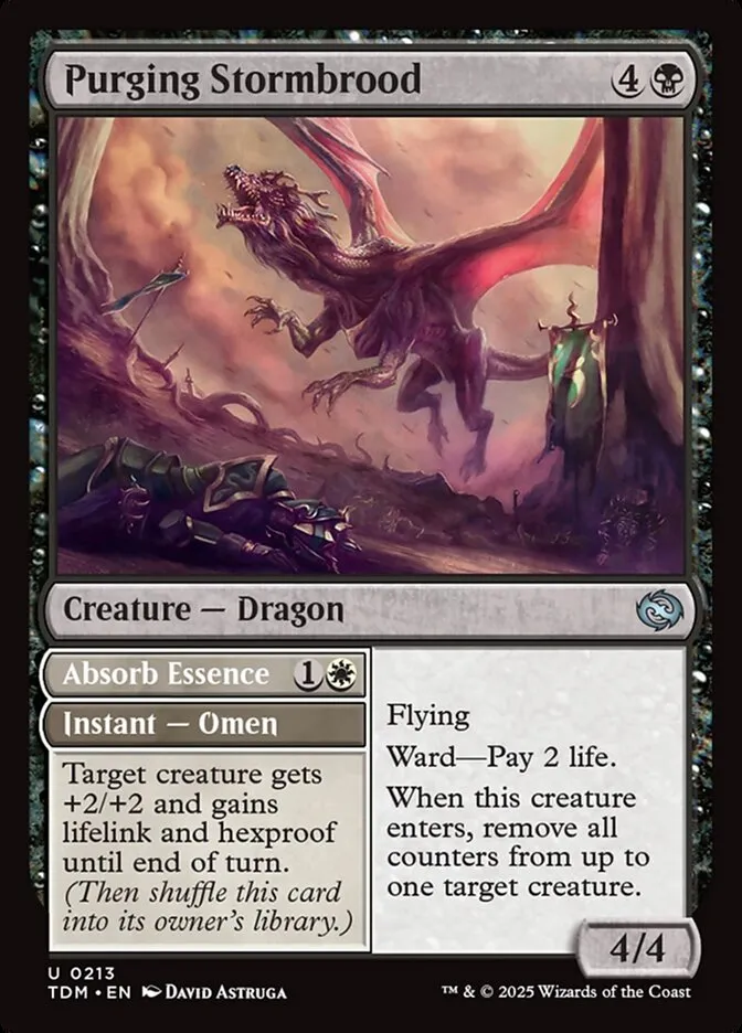 2025 Tarkir: Dragonstorm Purging Stormbrood // Absorb Essence #213 uncommon card image