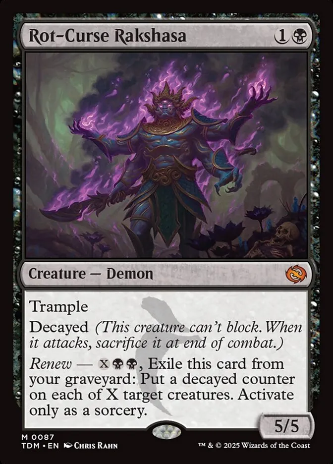 2025 Tarkir: Dragonstorm Rot-Curse Rakshasa #87 mythic card image