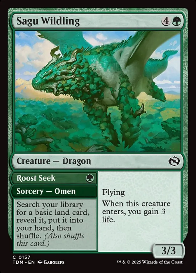 2025 Tarkir: Dragonstorm Sagu Wildling // Roost Seek #157 common card image