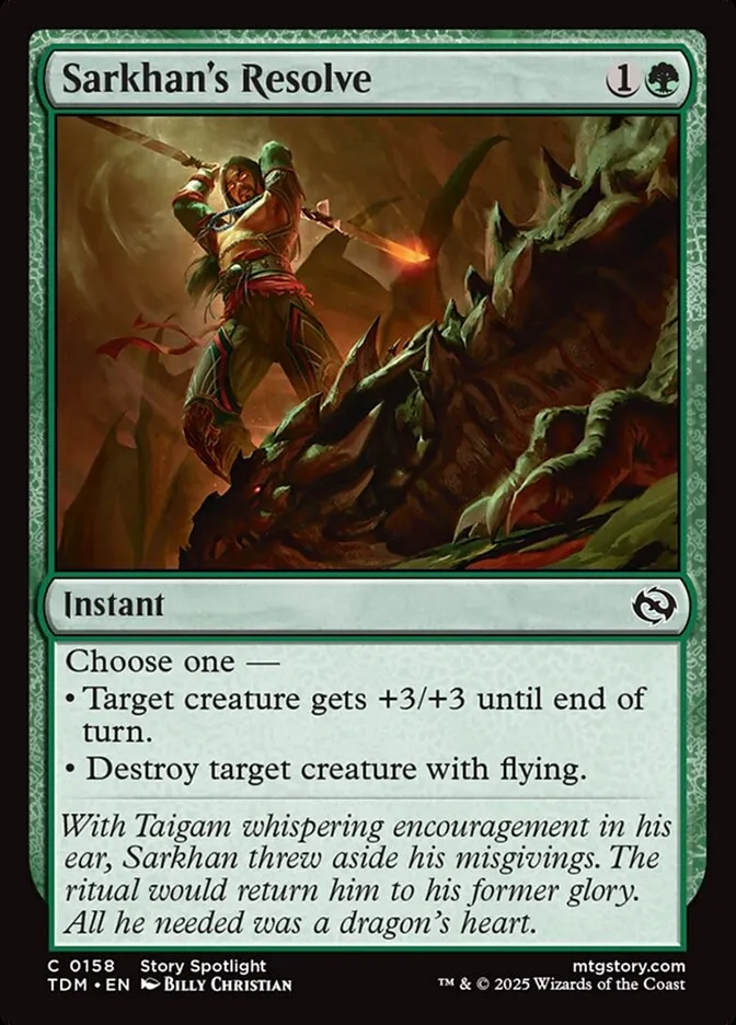 2025 Tarkir: Dragonstorm Sarkhan's Resolve #158 common card image