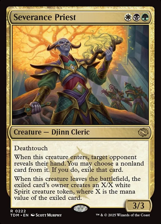 2025 Tarkir: Dragonstorm Severance Priest #222 rare card image