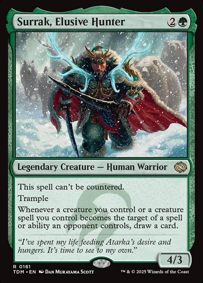 2025 Tarkir: Dragonstorm Surrak, Elusive Hunter #161 rare card image