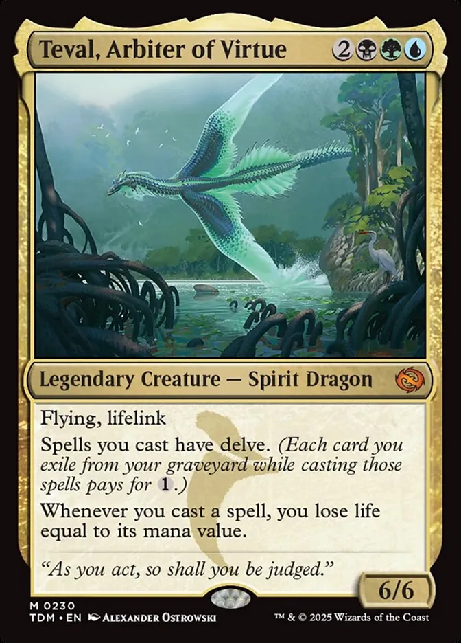 2025 Tarkir: Dragonstorm Teval, Arbiter of Virtue #230 mythic card image
