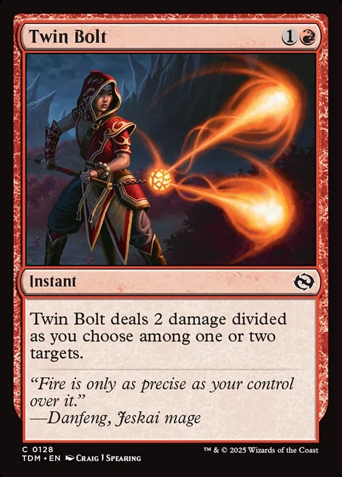 2025 Tarkir: Dragonstorm Twin Bolt #128 common card image