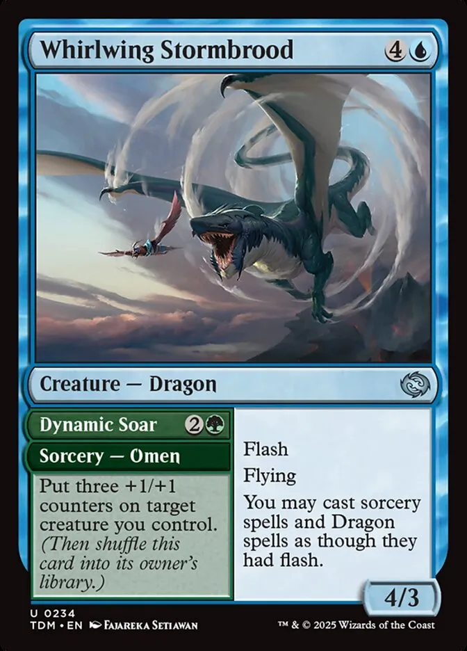 2025 Tarkir: Dragonstorm Whirlwing Stormbrood // Dynamic Soar #234 uncommon card image