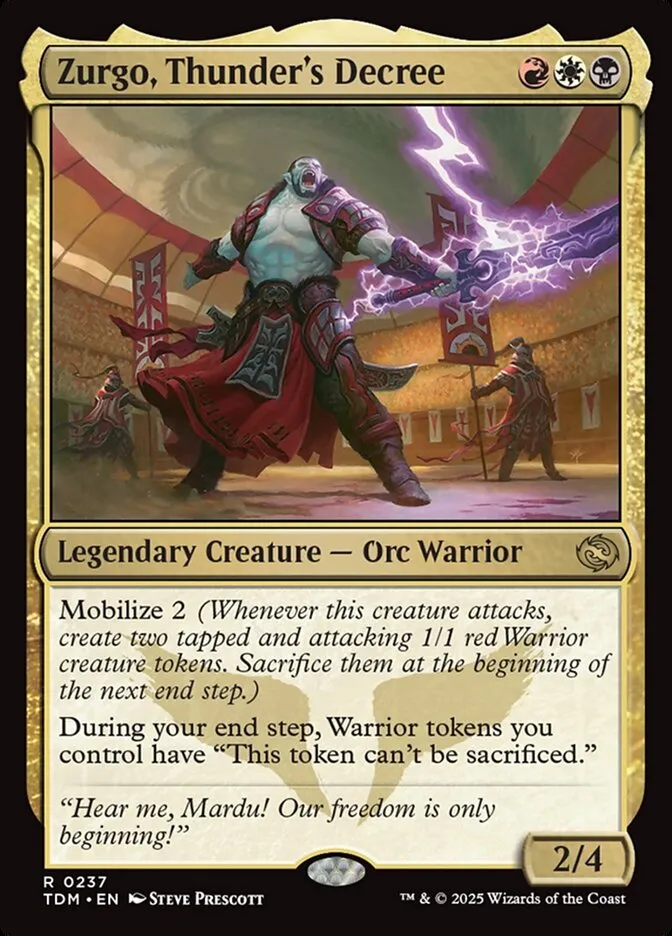 2025 Tarkir: Dragonstorm Zurgo, Thunder's Decree #237 rare card image