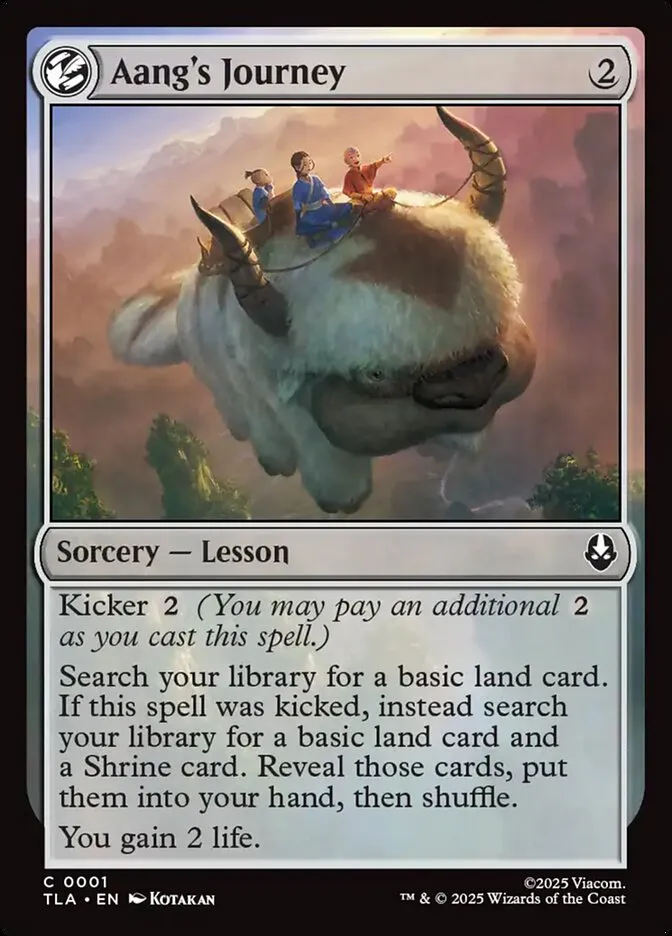 2025 Avatar: The Last Airbender Aang's Journey common #1 common card image