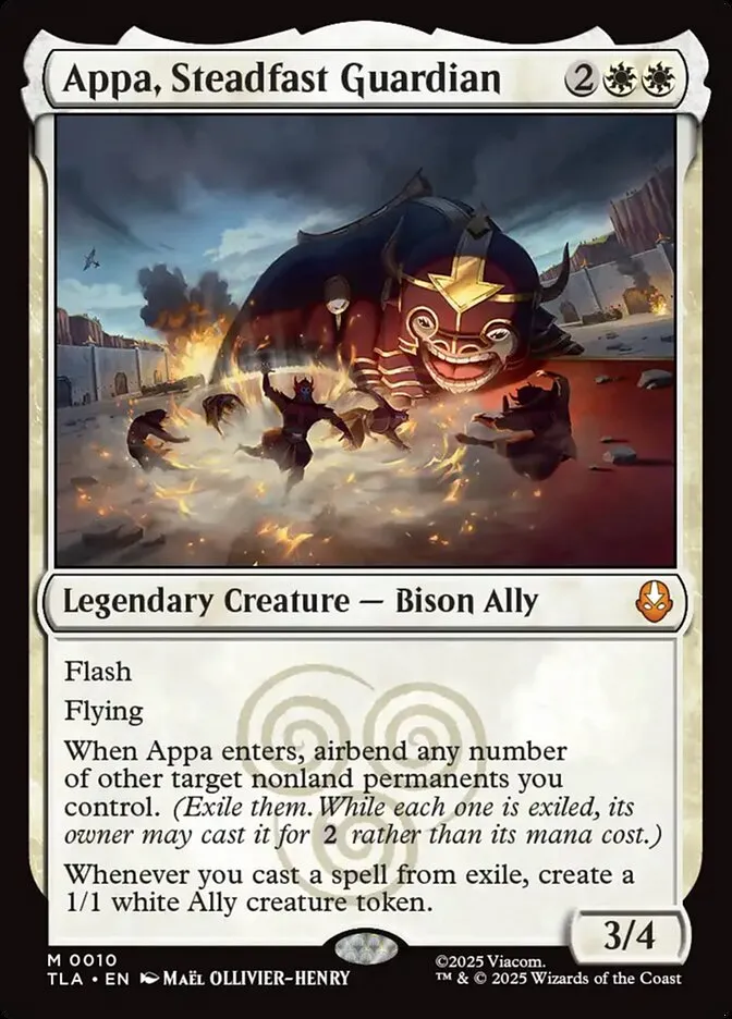2025 Avatar: The Last Airbender Appa, Steadfast Guardian mythic #10 mythic card image