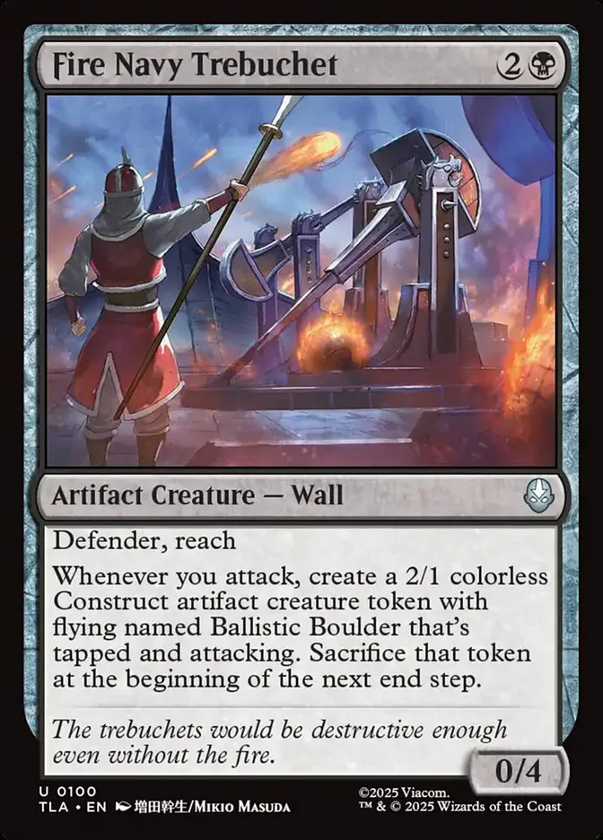 2025 Avatar: The Last Airbender Fire Navy Trebuchet uncommon #100 uncommon card image