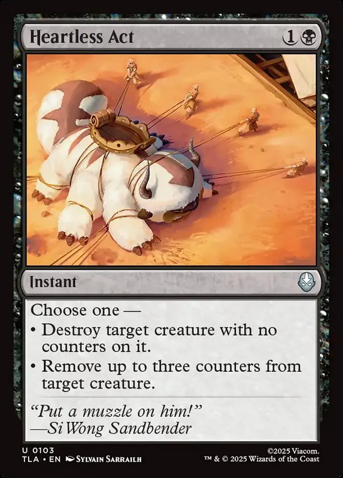 2025 Avatar: The Last Airbender Heartless Act #103 uncommon card image