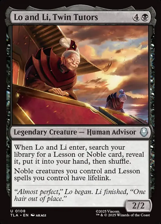 2025 Avatar: The Last Airbender Lo and Li, Twin Tutors #108 uncommon card image