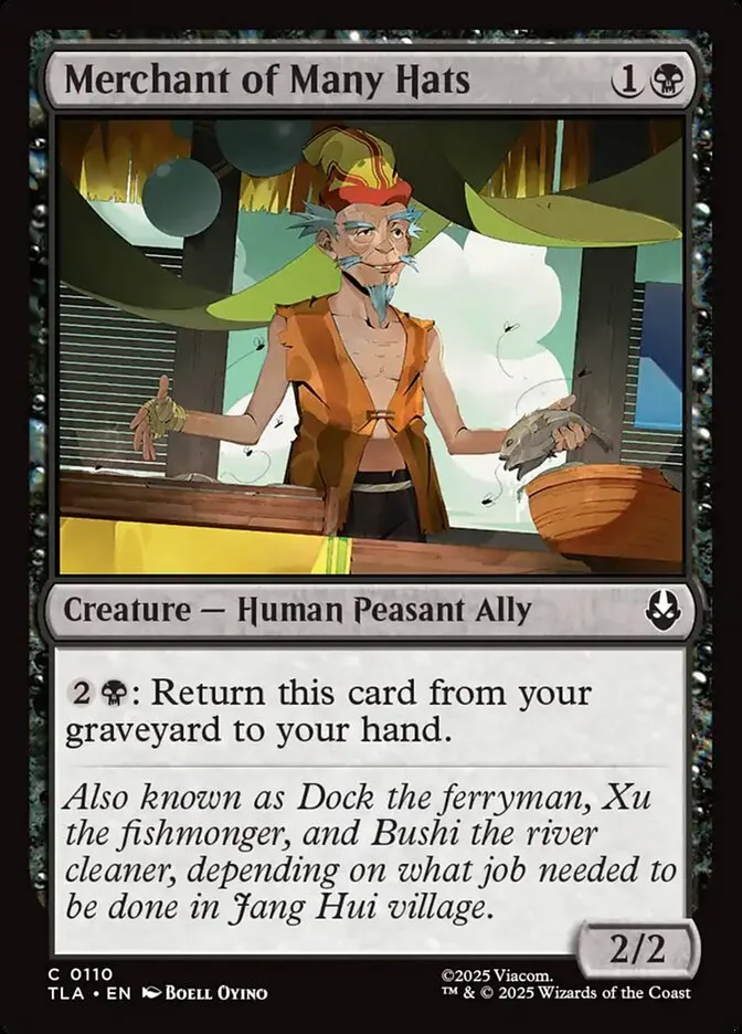 2025 Avatar: The Last Airbender Merchant of Many Hats #110 common card image