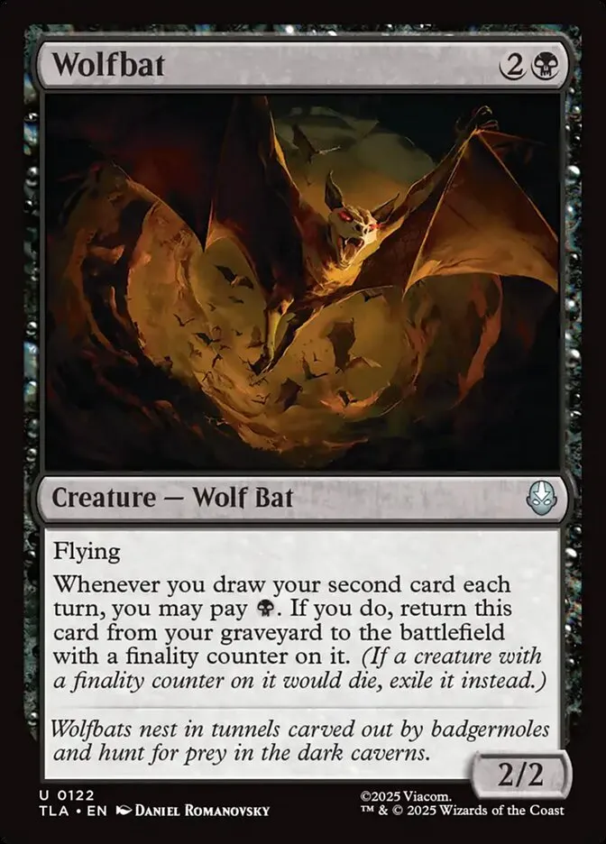 2025 Avatar: The Last Airbender Wolfbat #122 uncommon card image