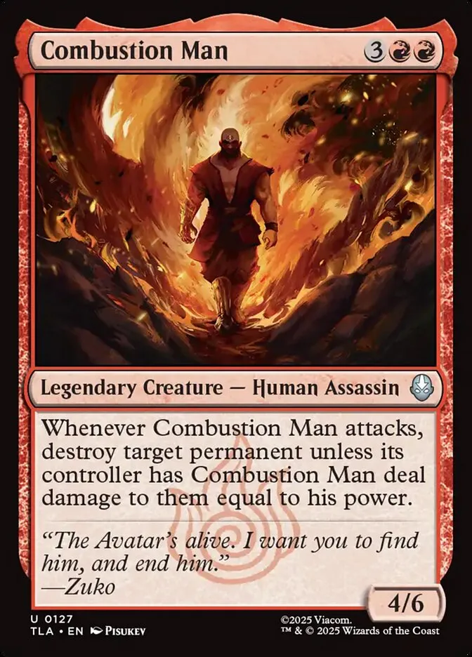 2025 Avatar: The Last Airbender Combustion Man #127 uncommon card image