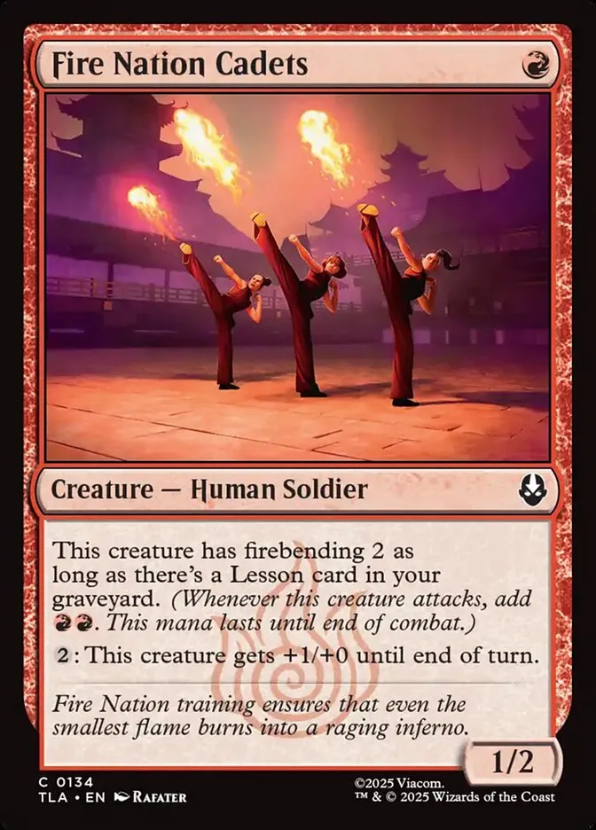 2025 Avatar: The Last Airbender Fire Nation Cadets #134 common card image