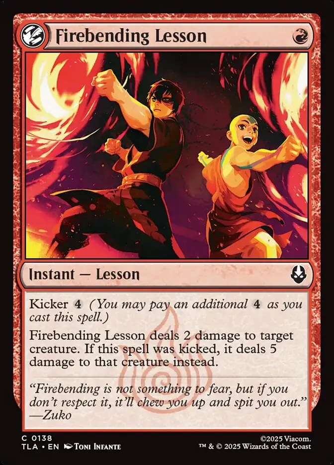 2025 Avatar: The Last Airbender Firebending Lesson #138 common card image