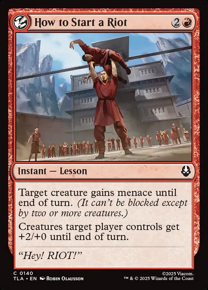 2025 Avatar: The Last Airbender How to Start a Riot #140 common card image
