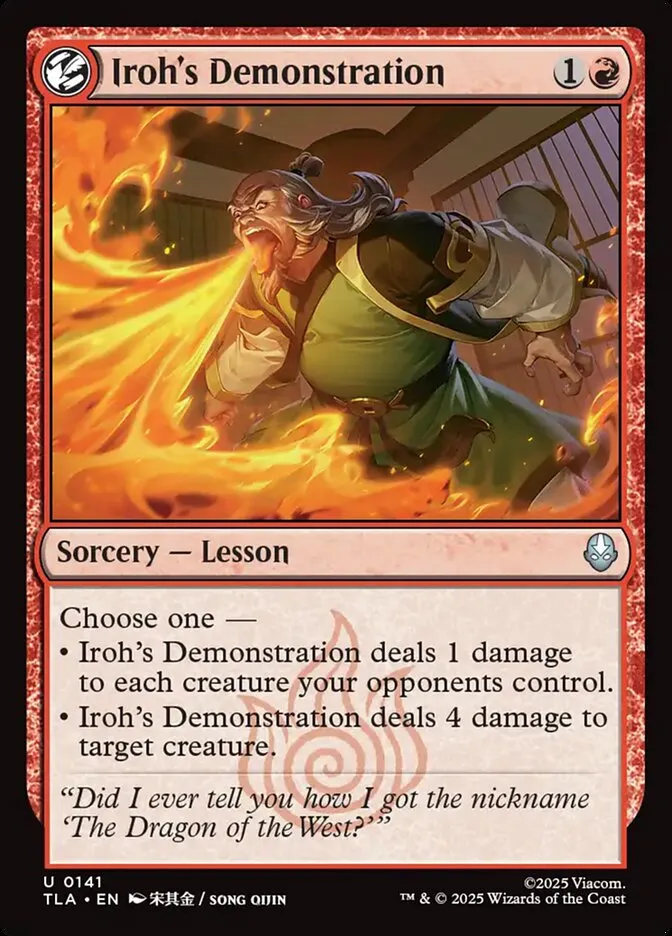 2025 Avatar: The Last Airbender Iroh's Demonstration #141 uncommon card image