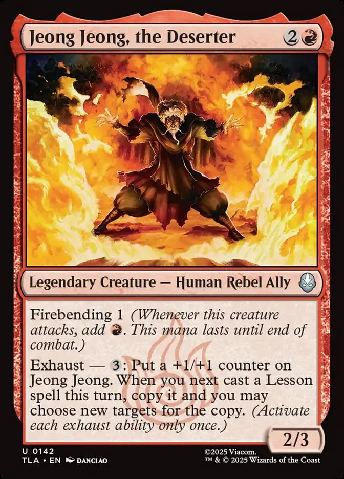 2025 Avatar: The Last Airbender Jeong Jeong, the Deserter #142 uncommon card image