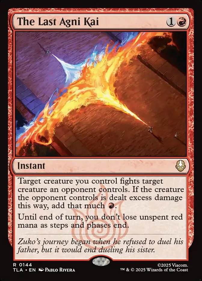2025 Avatar: The Last Airbender The Last Agni Kai rare #144 rare card image