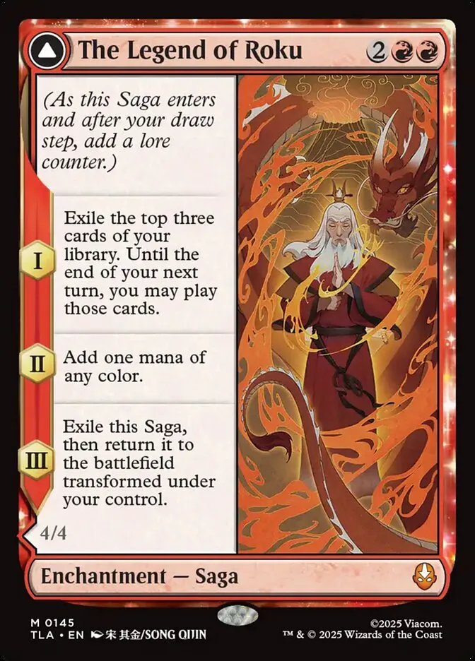 2025 Avatar: The Last Airbender The Legend of Roku // Avatar Roku [Foil] mythic #145 mythic card image