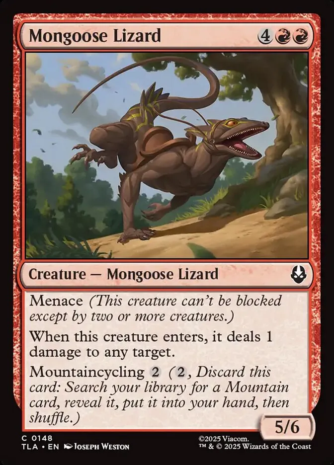 2025 Avatar: The Last Airbender Mongoose Lizard #148 common card image