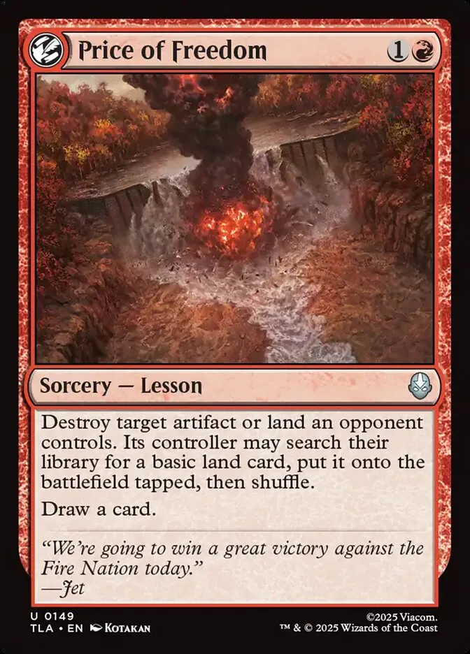 2025 Avatar: The Last Airbender Price of Freedom #149 uncommon card image