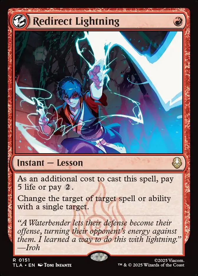 2025 Avatar: The Last Airbender Redirect Lightning rare #151 rare card image