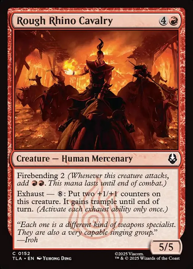 2025 Avatar: The Last Airbender Rough Rhino Cavalry #152 common card image