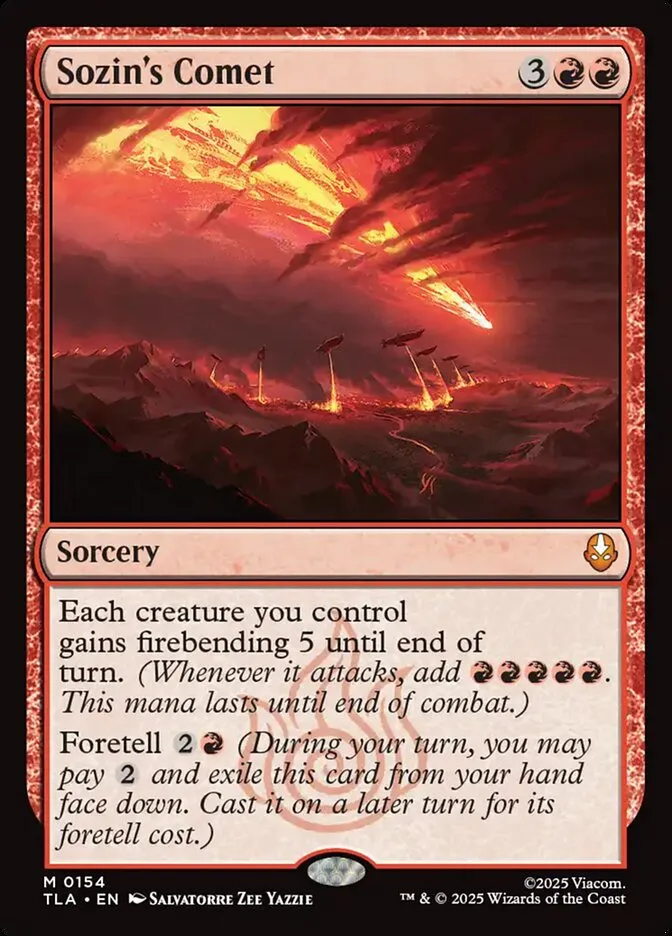 2025 Avatar: The Last Airbender Sozin's Comet #154 mythic card image