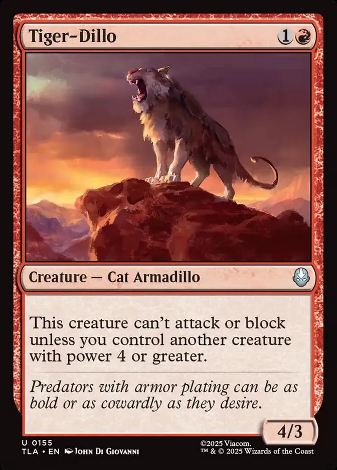 2025 Avatar: The Last Airbender Tiger-Dillo #155 uncommon card image