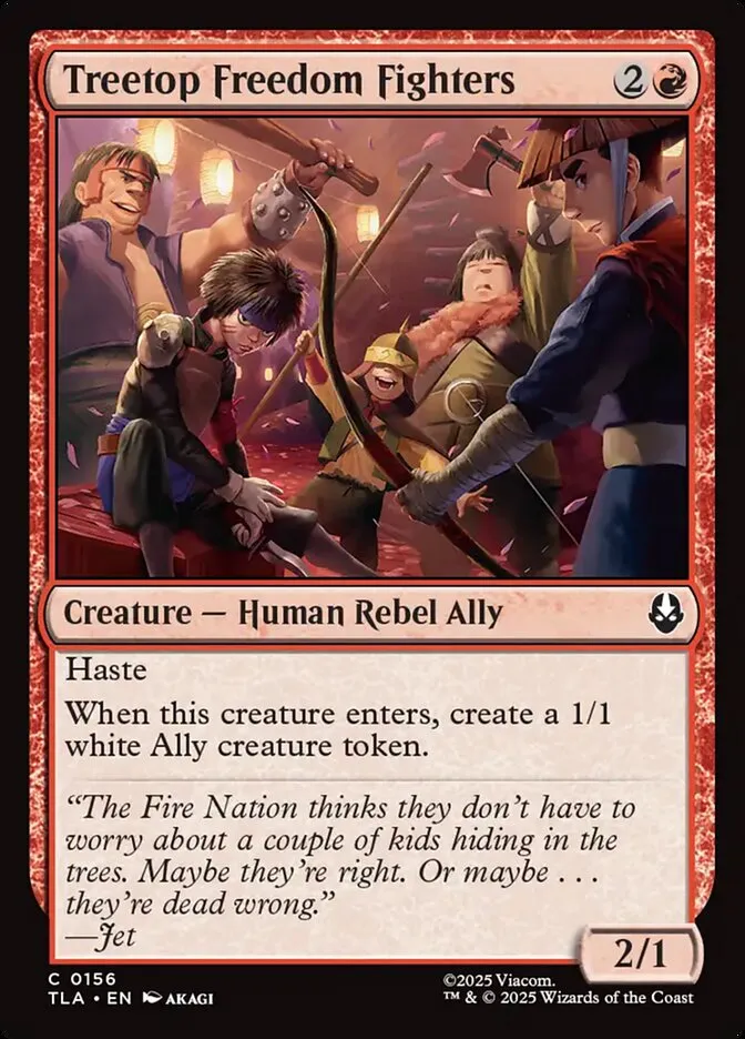 2025 Avatar: The Last Airbender Treetop Freedom Fighters #156 common card image