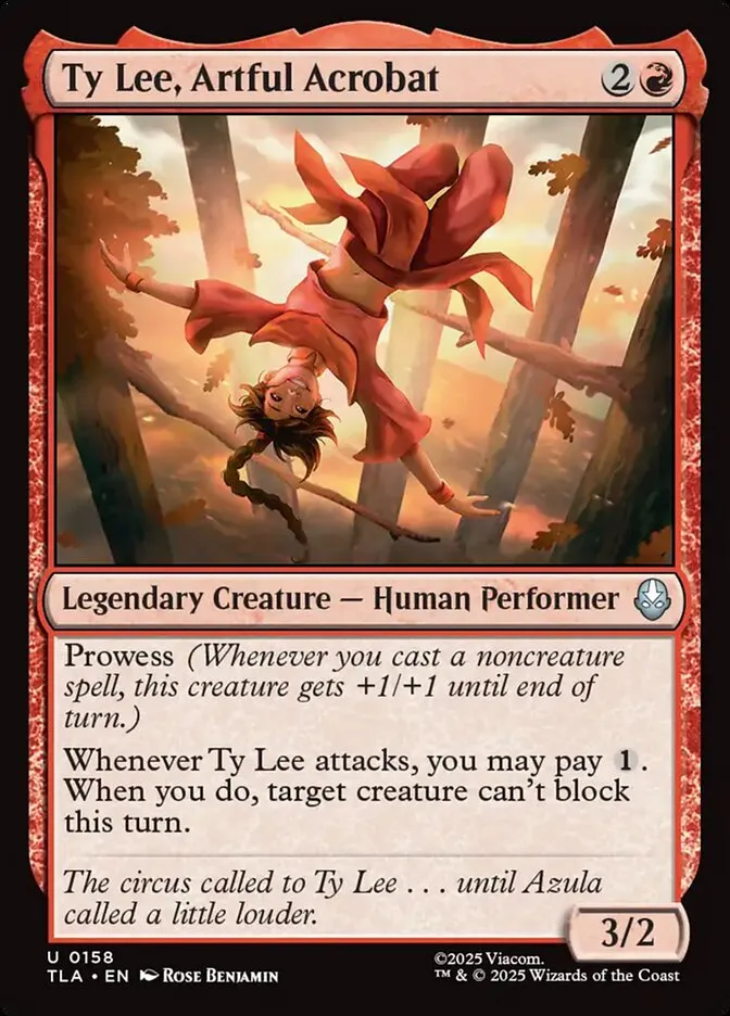 2025 Avatar: The Last Airbender Ty Lee, Artful Acrobat #158 uncommon card image