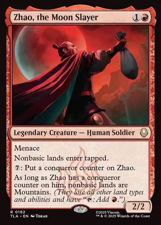 2025 Avatar: The Last Airbender Zhao, the Moon Slayer rare #162 rare card image