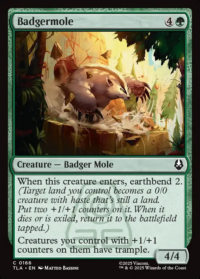 2025 Avatar: The Last Airbender Badgermole #166 common card image