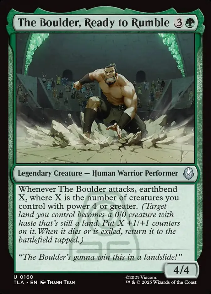 2025 Avatar: The Last Airbender The Boulder, Ready to Rumble #168 uncommon card image